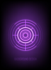 abstract technology background circle geometry decoration science and technology purple black background eps10