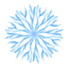 Vector Isolated watercolor snowflake. on white background. Symbol of winter. Beautiful decoration.