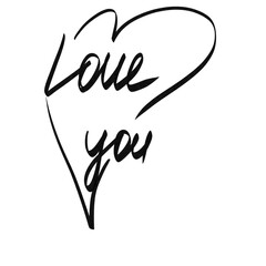 Lettering love you.  Valentine's Day. declaration of love. The 14th of February. wedding. letters. hearts