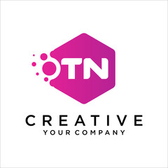 TN, NT Letter With Dot Logo Design Template Vector