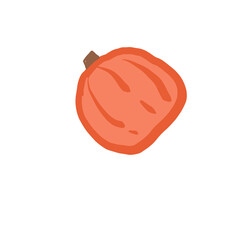 orange pumpkin. halloween. decor for the autumn holiday. Doodle, sketch. harvesting. vegetable. circuit. flat design