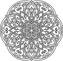 Adult coloring page Mandala.Hand drawn illustration.ornament design for coloring page
