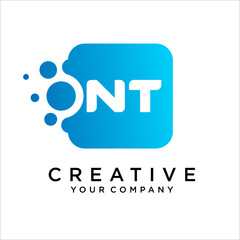 TN, NT Letter With Dot Logo Design Template Vector