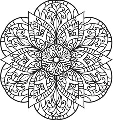 Adult coloring page Mandala.Hand drawn illustration.ornament design for coloring page
