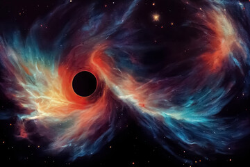 Obraz premium Universe galaxy black hole science fiction background. Space abstract backdrop. 3D illustration.