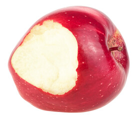 Red bitten apple isolated on a white background
