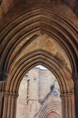 Obraz premium Interior details of Northern Cyprus's Lala Mustafa Pasha Mosque, originally known as St. Nicholas Cathedral