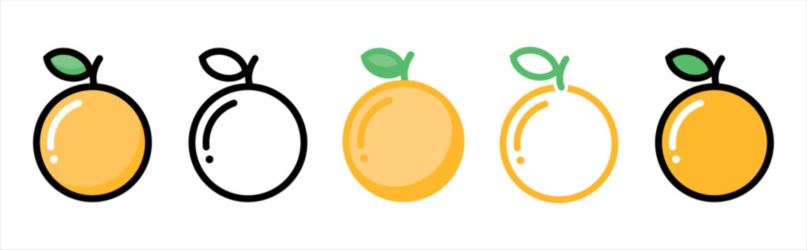 Orange icon. Citrus fruit symbol. vitamin c signs. Mandarin Orange vector illustration