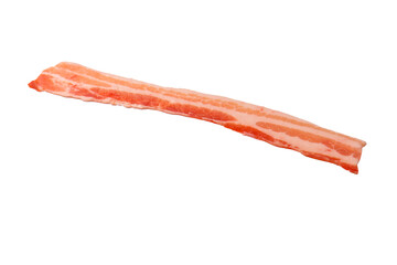 Raw bacon slices isolated on a white background.