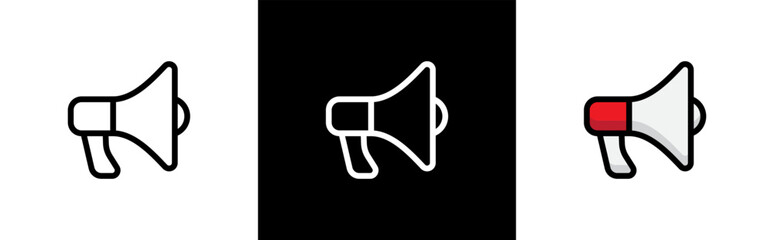 Loudspeaker megaphone icon symbol signs, vector illustration