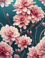 Abstract floral pattern, ai generated, is not based on any real image
