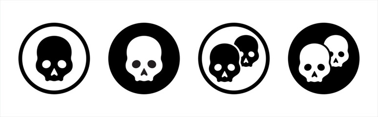 Skull icon. poison and danger symbol signs, vector illustration
