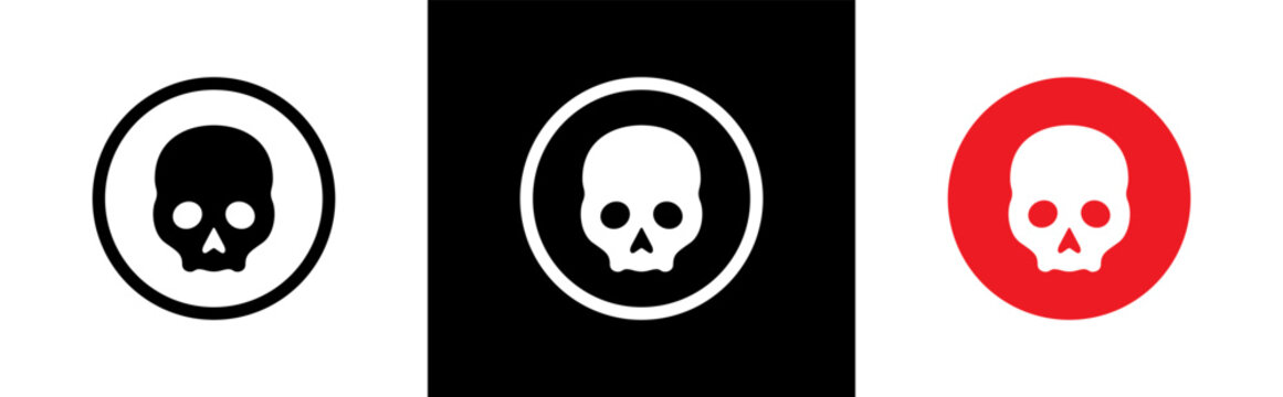 Skull icon. poison and danger symbol signs, vector illustration