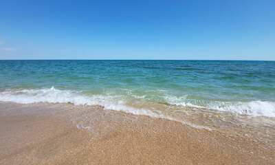 Beautiful azure sea and beach on a clear sunny day