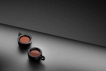 two black cups of espresso