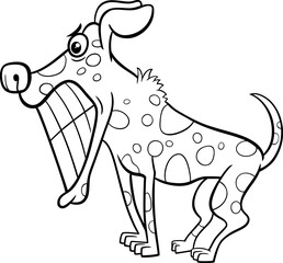 cartoon angry spotted dog coloring page