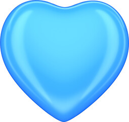 3D render blue heart isolated
