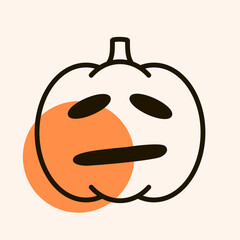 Halloween pumpkin icon vector. Jack-O-Lantern