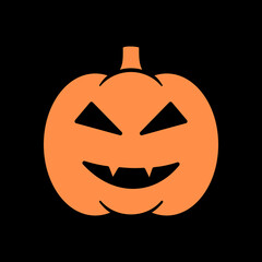 Halloween pumpkin icon vector. Jack-O-Lantern