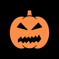 Halloween pumpkin icon vector. Jack-O-Lantern