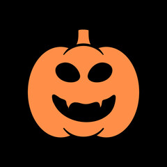 Halloween pumpkin icon vector. Jack-O-Lantern