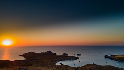 Wonderful sunrise in Greece, Rhodes