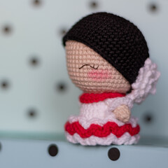 Amigurumi flamenco dancer crochet doll