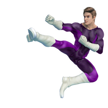 super power hero cartoon mega jump