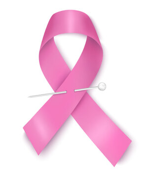 Pink ribbon. Breast cancer awareness symbol. Vector illustration.