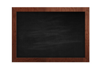Dark Black Chalk Board wooden frame transparent background png isolated