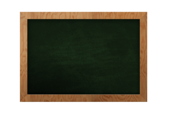 Green Chalk Board wooden frame transparent background png isolated
