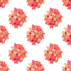 Fancy fresh flowers. Floral seamless pattern. Blossom ixora