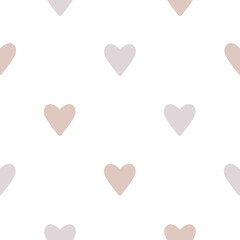 Pink hearts. Cute seamless pattern. 