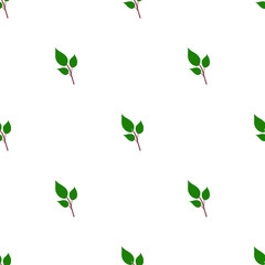 Fototapeta na wymiar Tiny green leaves. Floral seamless pattern. 