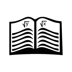 Education knowledge math book icon | Black Vector illustration |