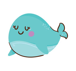 cute whale animal character