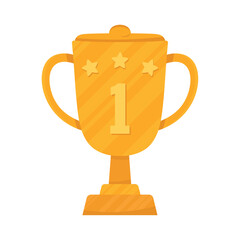 trophy cup and stars