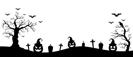 Halloween background. Pumpkin,raven,bats on white background.Halloween design. Vector illustration