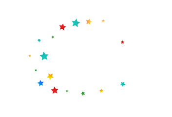 Happy Starfall Celebrate Vector White Background.