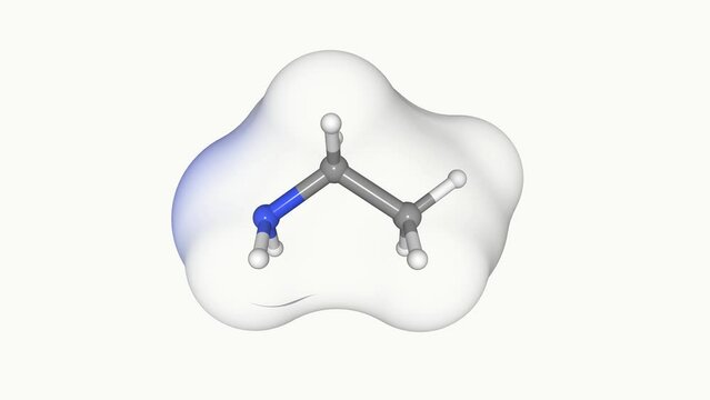 3D molecular structure of an ethylamine molecule