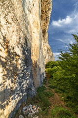 Fototapeta na wymiar Climbing area called Aguja de Sobia, in Pena Sobia in Teberga, Teverga, Asturias.