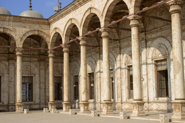Internal patio of the mosque of Muhammad Ali in Cairo, Egypt