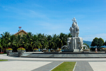 Fototapeta premium In front of the entrance to the Winpearl Cable Car. Nha Trang, Vietnam