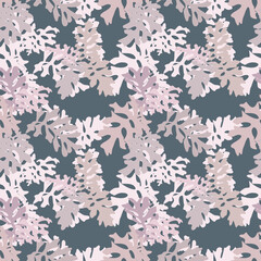 Abstract seamless pattern with leaves. Trendy hand drawn textures.