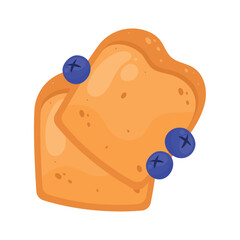 bread and blueberries breakfast