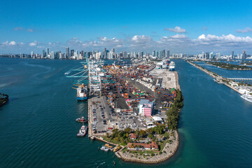 Aerial of Port of Miami