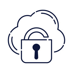 cloud computing and padlock