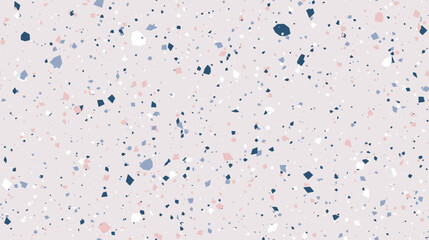 Terrazzo seamless pattern. Repeating floor texture. Pastel mosaic background. Trendy surface and textile design. Vector