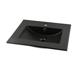 black ceramic bathroom sink isolated on white background.