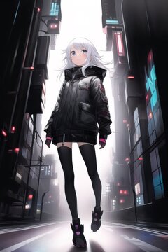 anime girl portrait. Generative AI Technology